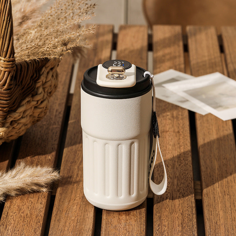 Smart Digital Thermal Bottle Portable Coffee Mug Stainless Steel Water Bottle In-Car Insulated Cup Keep Cold Vacuum Flasks 450ml - My Cozy Home
