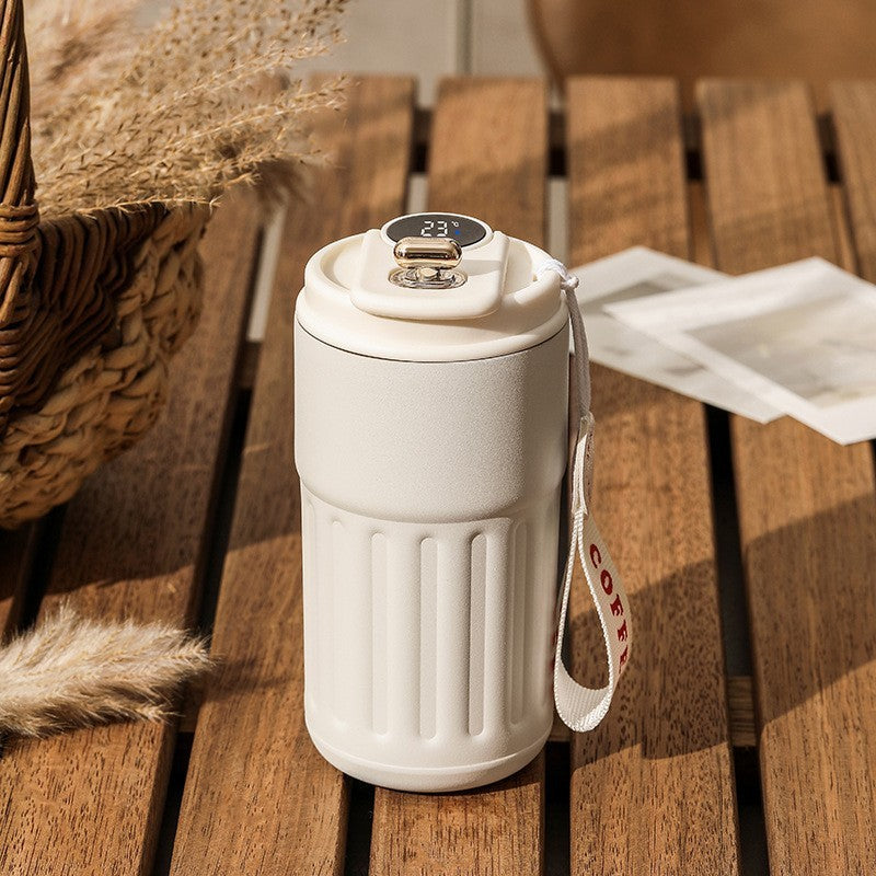 Smart Digital Thermal Bottle Portable Coffee Mug Stainless Steel Water Bottle In-Car Insulated Cup Keep Cold Vacuum Flasks 450ml - My Cozy Home