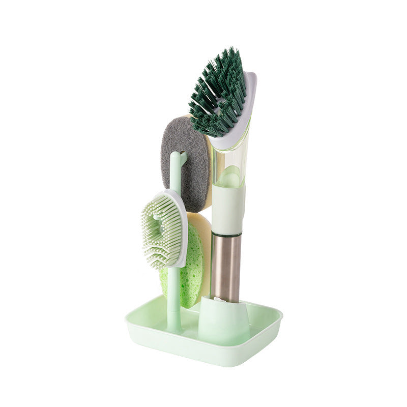 New Multifunctional Dish Brush Household Kitchen Oily Sponge Long Handle Cleaning Brush - My Cozy Home
