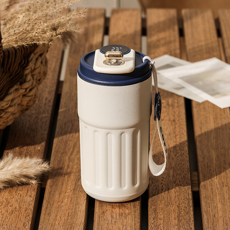 Smart Digital Thermal Bottle Portable Coffee Mug Stainless Steel Water Bottle In-Car Insulated Cup Keep Cold Vacuum Flasks 450ml - My Cozy Home