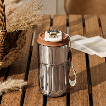 Smart Digital Thermal Bottle Portable Coffee Mug Stainless Steel Water Bottle In-Car Insulated Cup Keep Cold Vacuum Flasks 450ml - My Cozy Home