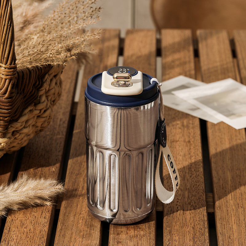 Smart Digital Thermal Bottle Portable Coffee Mug Stainless Steel Water Bottle In-Car Insulated Cup Keep Cold Vacuum Flasks 450ml - My Cozy Home